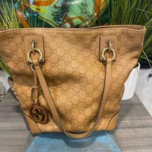Gucci Tan Monogram Tote